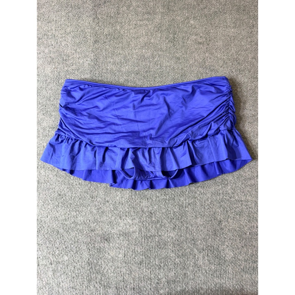 Apt. 9 Swim Skirt Women 10 Blue Ruched Ruffle Swimsuit Bottom